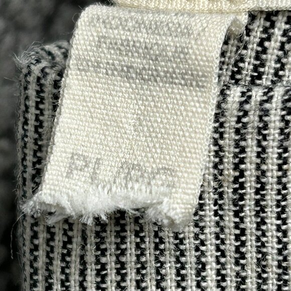 Eileen Fisher Pants PL Linen Organic Cotton Blend Taupe Micro Stripe Beachy Crop - Picture 4 of 11